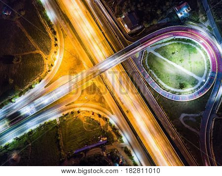 Night Scene Of The Over Pass