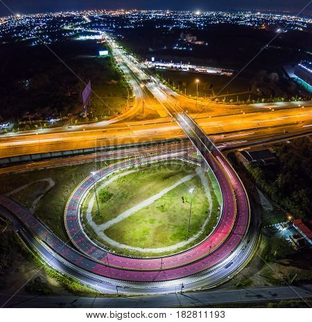 Night Scene Of The Over Pass