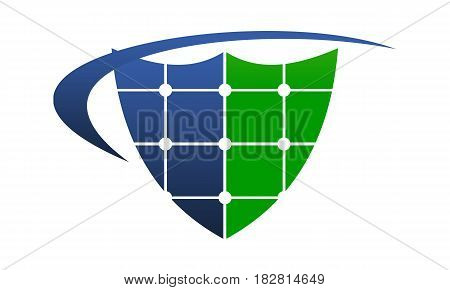 This vector describe about Cell Solar Shield Swoosh