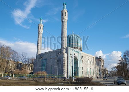 ST PETERSBURG, RUSSIA - MARCH 20, 2017: Cathedral Juma mosque on a sunny March day