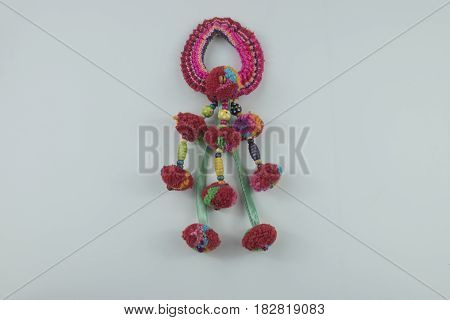 Colorful Tassel And Hmong hilltribe Handmade with selective and soft focus.