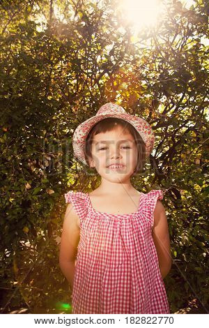 Portrait of beautiful asian girl with hat
