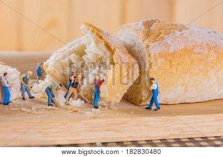 Mini Figure Dolls Baguette Bread .