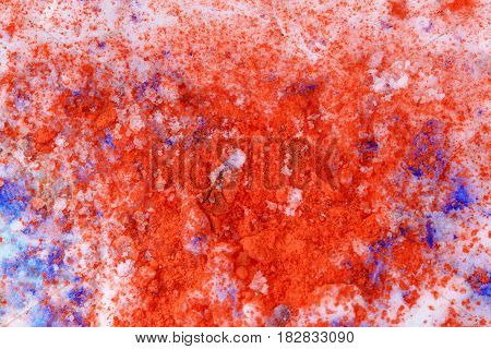 Beautiful Color Snow. Detail structure in snow