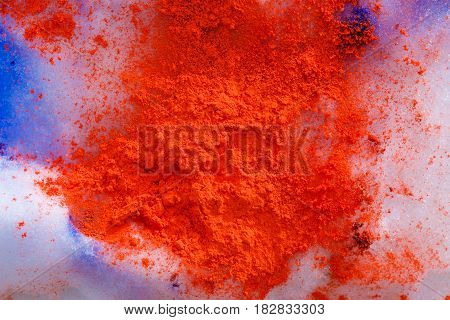 Beautiful Color Snow. Detail structure in snow