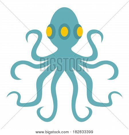 Octopus icon flat isolated on white background vector illustration