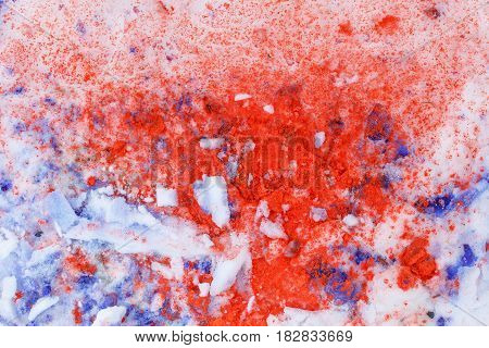 Beautiful Color Snow. Detail structure in snow