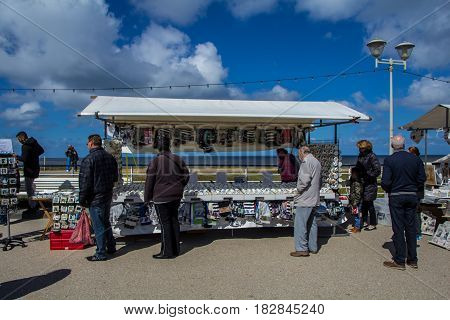Kijkduin the Netherlands - April 17 2017: market at the beach resort of Kijkduin
