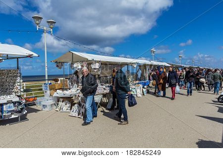 Kijkduin the Netherlands - April 17 2017: market at the beach resort of Kijkduin