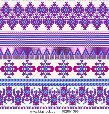 Ethnic seamless pattern with triangle and abstract geometric ornament. Tribal background texture. Native american navajo aztec pattern. Vector illustration hipster background.