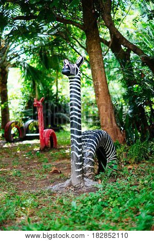Small animal statue in the children's playground
