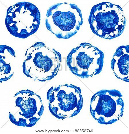 Hand drawn watercolor seamless pattern. Watercolor indigo pattern for design textile wallpaper decoration wrapping paper and other.