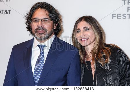 NEW YORK, NY 20: Producer Ken Biller (L) with guest attends National Geographic's 'Genius' Premiere during the 2017 Tribeca Film Festival at BMCC Tribeca PAC on April 20, 2017 in New York City