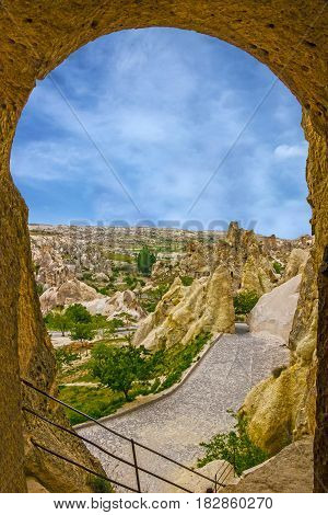 Goreme, Turkey. Open air museum, Cappadocia Mountain landscape