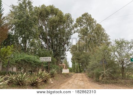 The start of the road between Kruisrivier and Calitzdorp