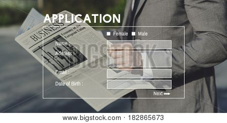 Businessman Application Information Banner Website