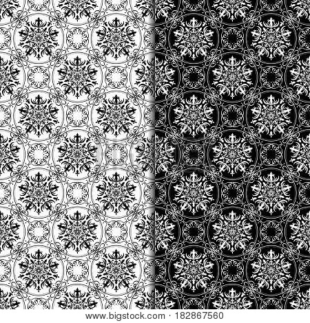 Abstract seamless pattern. Black and white vector illustration