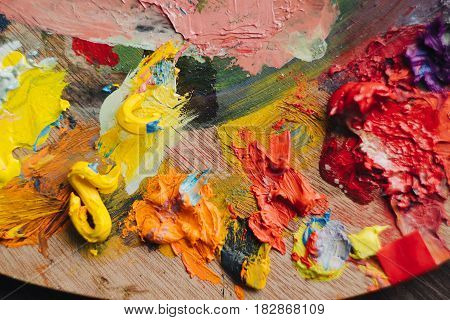 Abstract colourfull acrylic oil hand painted background.