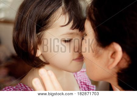 Portrait Of The Family. Meeting Relatives Through The Window