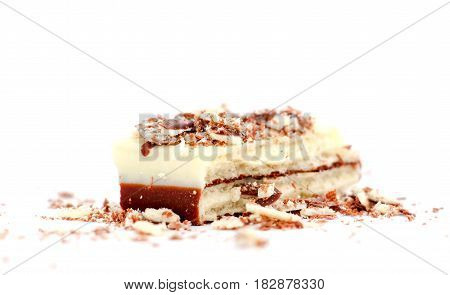 Wafle Chocolate Bar Covered With Black And White Chocolate