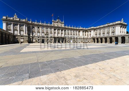 sunny day at Palacio Real Madrid Spain