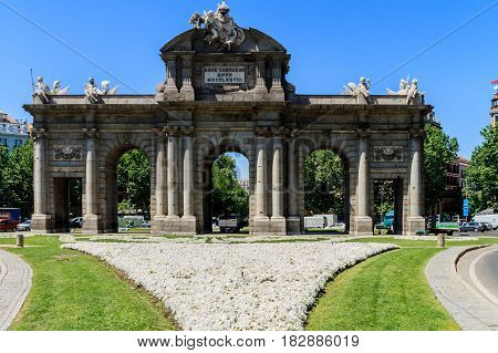 Puerta de Alcala de Henares in Madrid Spain