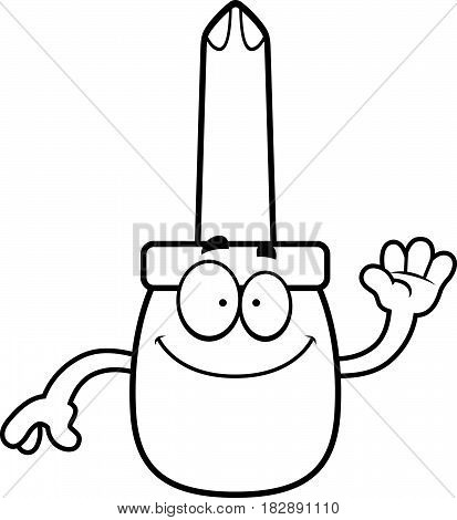 Cartoon Screwdriver Waving