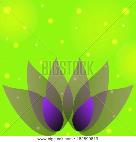 Purple flower with petals on a natural green background bokeh