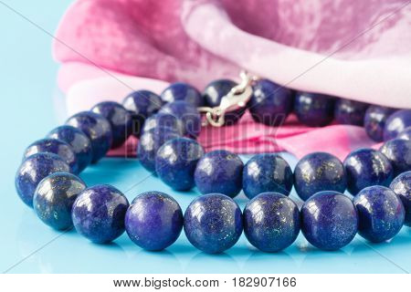 A String Of Round Lapis Lazuli Beads