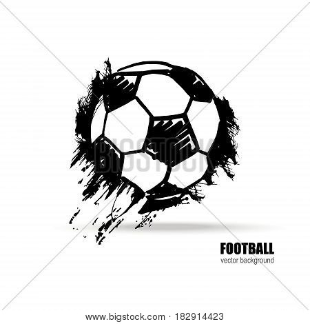 Vector illustration of a soccer ball. Football sketch. Grunge style. Dirty artistic design.