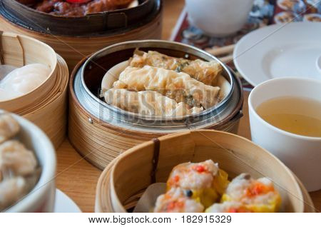 Dim Sum is a Chinese-style food. A popular dish to eat in the morning.