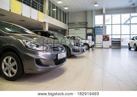 Showroom Of Dealership Chevrolet And Car In It In Kirov City In 2016