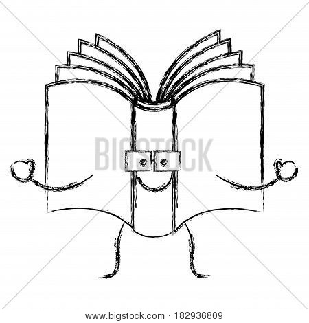 happy book cartoon iocn over white background. vector illustration