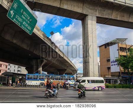 Street At Downtown In Bangkok, Thailand