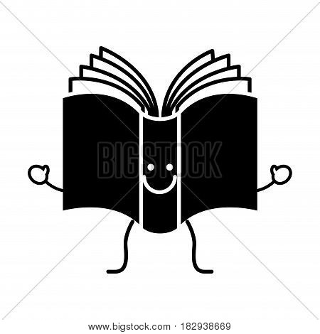 happy book cartoon iocn over white background. vector illustration