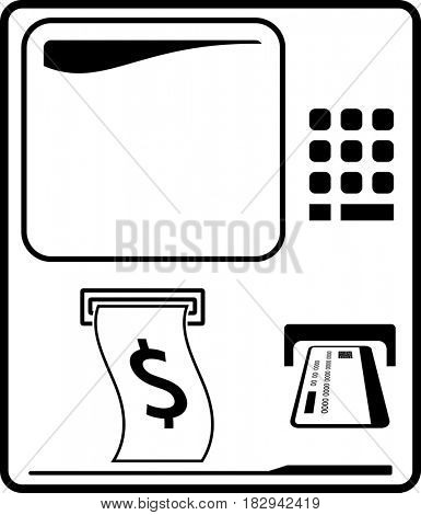 ATM Icon  Raster Illustration