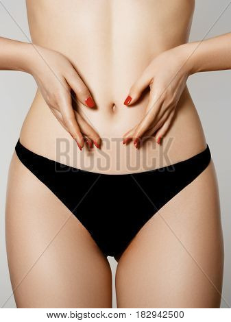 Perfect Slim Young Body. Sports , Fitness Or Plastic Surgery And Aesthetic Cosmetology. Beautiful Wo