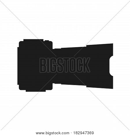 Photo camera silhouette side view. Drawing Icon Vector Illustration.