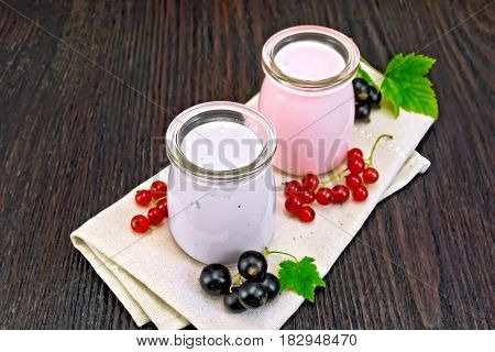 Milk Cocktail With Black And Red Currant On Board