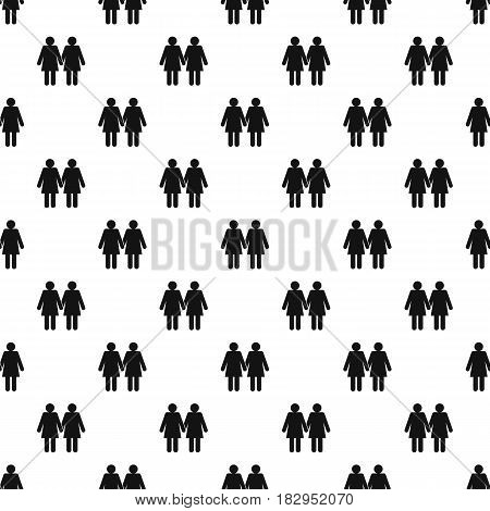 Two girls lesbians pattern seamless in simple style vector illustration