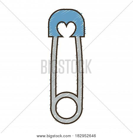 diaper pin icon over white background. baby shower concept. vector illustration
