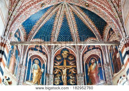Frescoes In Basilica Di San Zeno In Verona City