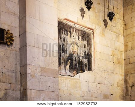 Ancient Fresco In Basilica Di San Zeno In Verona