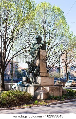 Statue Of Carlo Montanari In Verona City