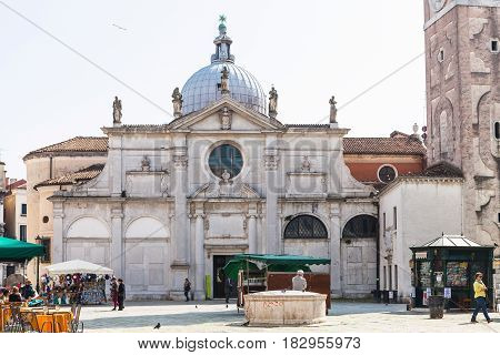 People Near Church Santa Maria Formosa In Venice