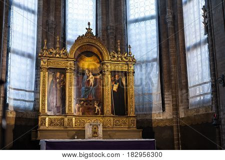 Painted Altar In Santa Maria Gloriosa Dei Frari