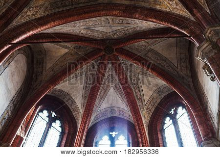 Dome And Windows In Basilica Frari In Venice