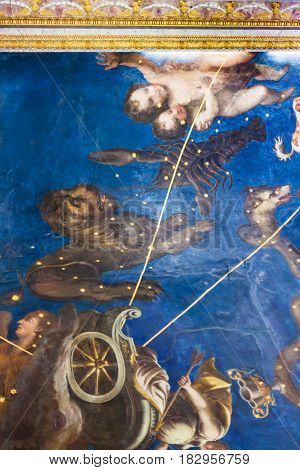 Ceiling In Ducal Palace Museum In Mantua