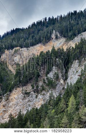 View on Cottian Alps beautiful landscape, Modane, Savoie, France