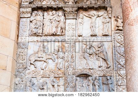 Outdoor Decor On Gate Of Basilica Di San Zeno